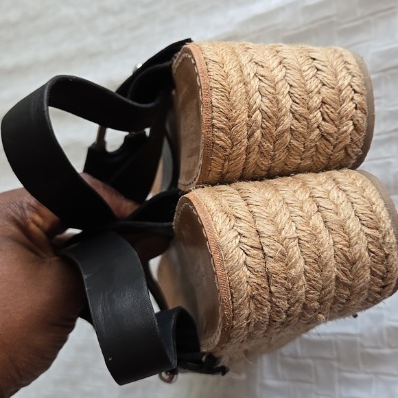 rag & bone August Leather Wedge Platform Sandals In Black - Picture 4 of 8